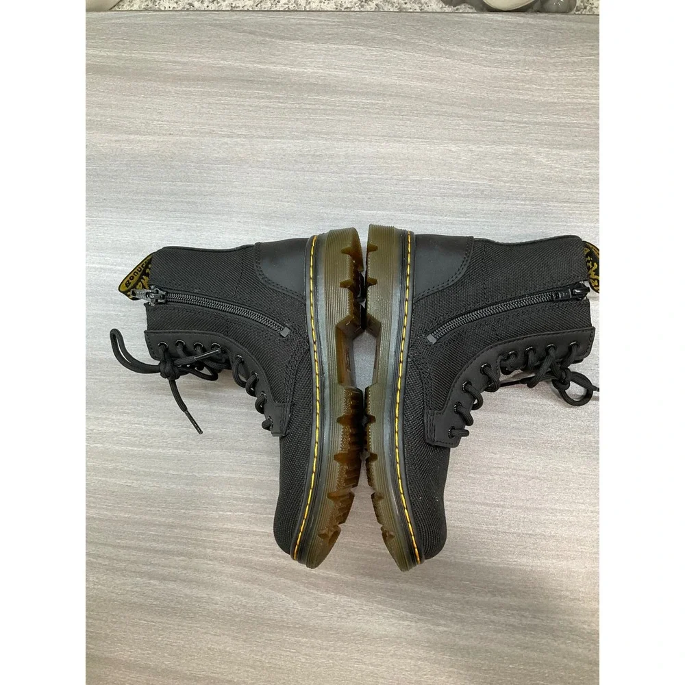 KIDS DR MARTENS‎ COMBS LACE UP FASHION BOOTS SIDE ZIP BLACK